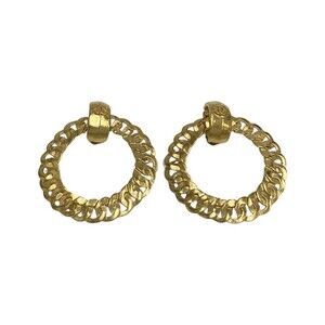 CHANEL Vintage Gold Coco Mark Earrings
